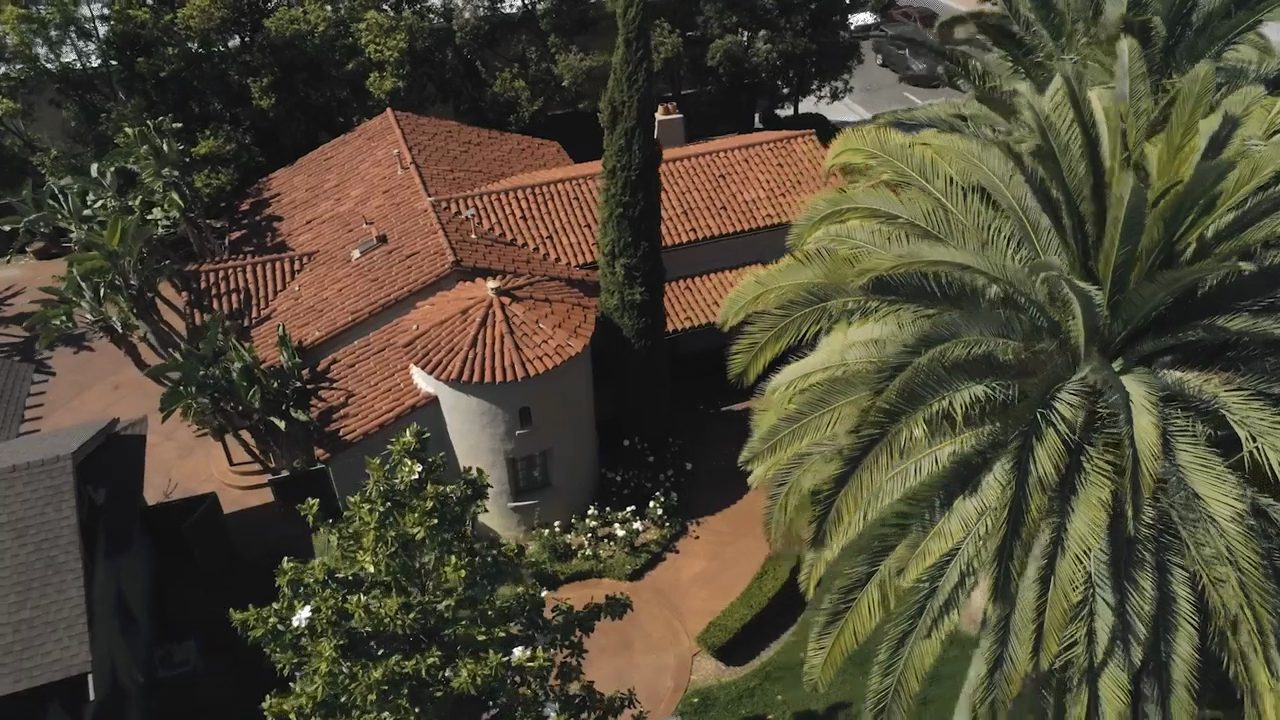 Aerial view of the Neoderma building on Lincoln Avenue in Anaheim
